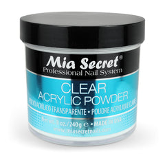 Mia Secret polvo acrílico claro 8 oz, ideal para encapsulado translúcido