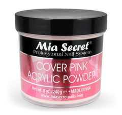 Mia Secret polvo acrilico rosa cubriente en frasco para acabado duradero
