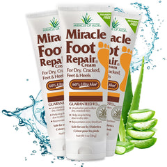 Milagro de Aloe crema reparadora para pies, frasco de 1 oz, hidratación profunda.