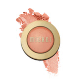 Milani rubor horneado tono luminoso italiano, realce suave y color duradero.