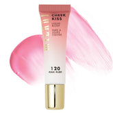 Milani Cheek Kiss rubor líquido en frasco rosa para un color suave en las mejillas.
