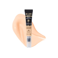 Milani Conceal + Perfect Melón envase iluminador para ojeras cansadas.