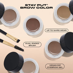Cejas definidas y rellenadas con Milani Stay Put Brow Color Natural Taupe.