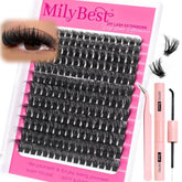 MilyBest Kit de Racimos para Pestañas 100D, empaque compacto para uso en casa.