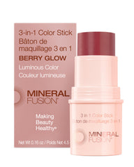 Barra de color Berry Glow de Mineral Fusion: aplicación rosada para mejillas con brillo natural