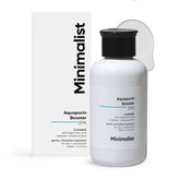 Minimalist limpiador facial, botella frontal, muestra envase elegante para piel seca que hidrata