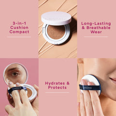 MISSHA Magic Cushion swatch demonstrates buildable coverage for a personalized finish.