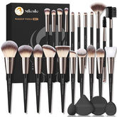 Conjunto Mlemle de 25 brochas profesionales para rostro y ojos, acabado uniforme