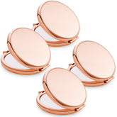 Espejo MLLXX de bolso con doble cara 1X/2X en rosa dorado, ideal para retoques.
