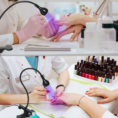 Flexo-codo de mlogiroa, ajustable 360°, para manicura precisa.