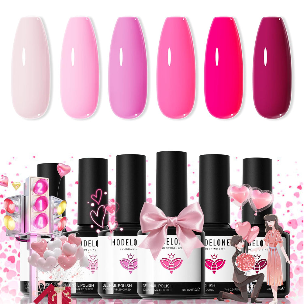 Modelones esmalte gel rosa claro en botella para uñas duraderas