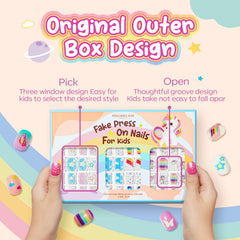 Modelones Uñas para Niñas: cubiertas completas prepegadas para aplicación rápida.