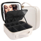 MOMIRA estuche de maquillaje de viaje con espejo iluminado para retoques rápidos.