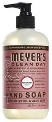Jabón de manos MRS. MEYER'S CLEAN DAY con romero, etiqueta que sugiere aroma suave