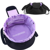 MrsFox bolsa maquillaje plana abierta para organizar cosméticos y herramientas.