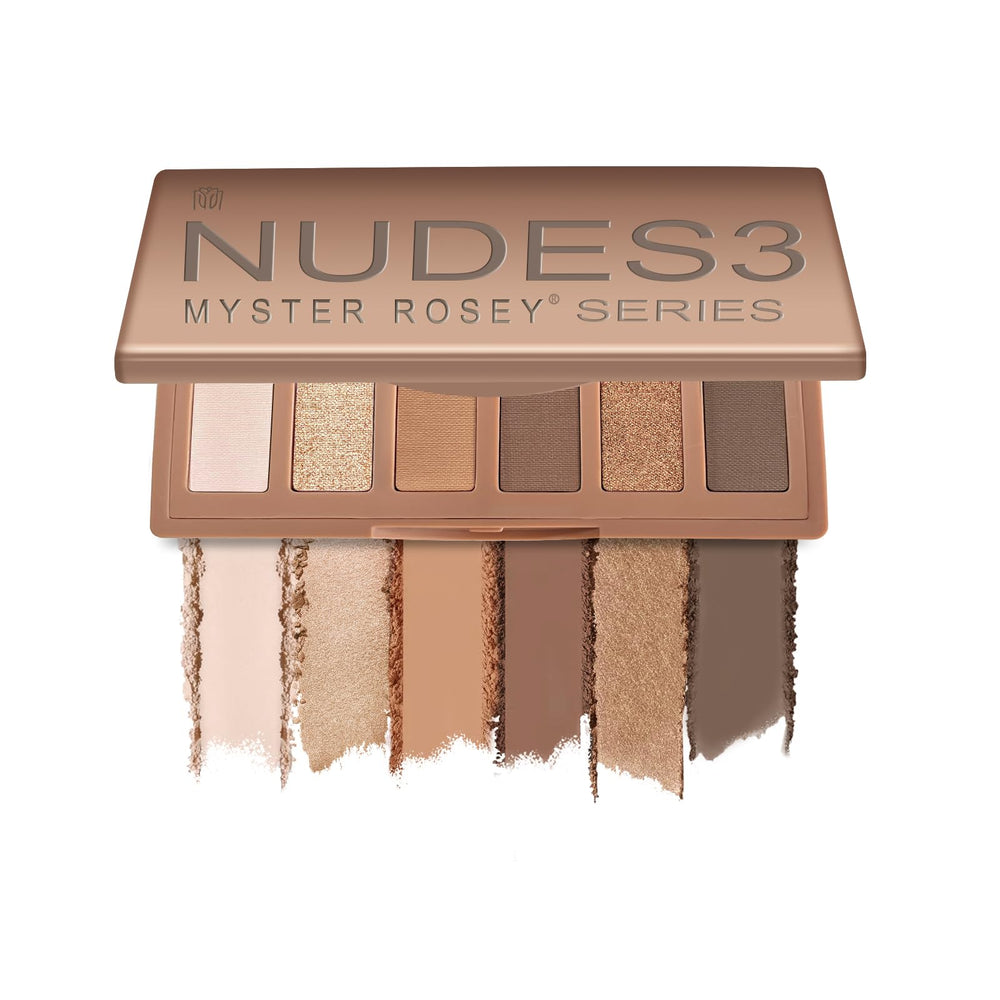 MYSTER ROSEY Nudes mini paleta, textura sedosa para un deslizamiento suave.