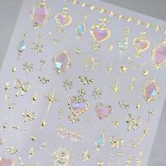Namrec Valentine: corazón rosa en adhesivo para uñas, ideal para un toque romántico.