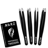 Pinzas NARZ profesionales para cejas y vello, precisión y control superiores.