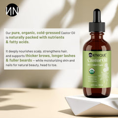 Natnique Aceite de Ricino con aplicadores listo para uso diario