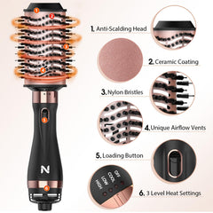 Natrial tres velocidades para adaptar el peinado según el tipo de cabello.