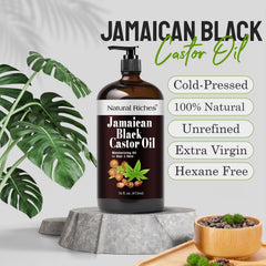 Natural Riches aceite de ricino jamaicano para hidratación profunda de la piel.