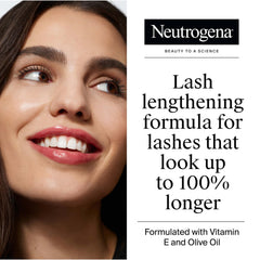 Aplicador de Neutrogena Healthy Lengths Mascara peina cada pestaña para mayor longitud.
