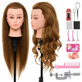 Neverland 28 pulgadas cabeza de maniquí con cabello real, ideal para practicar peinados