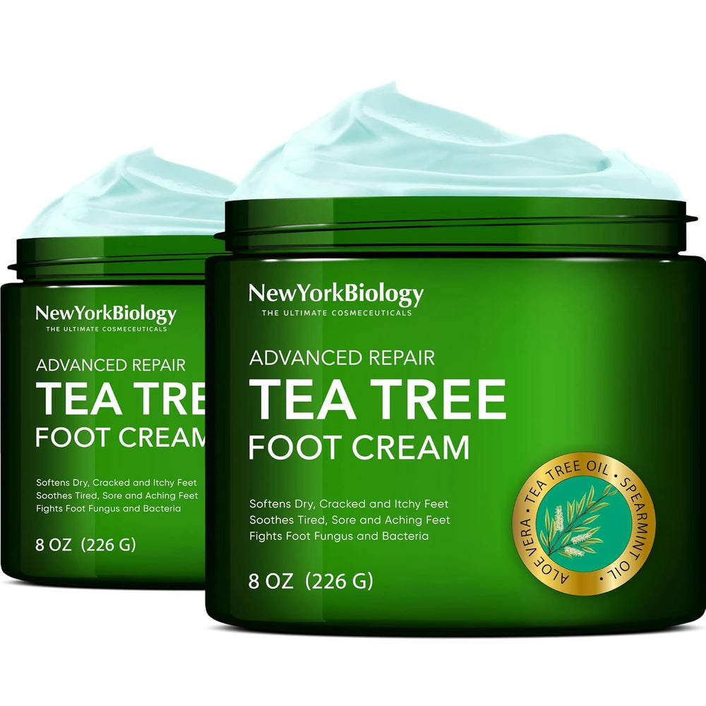 New York Biology crema para pies en botella, hidratación profunda para la piel.