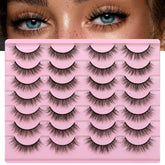 Pestañas Newcally naturales con volumen tridimensional y aspecto suave.