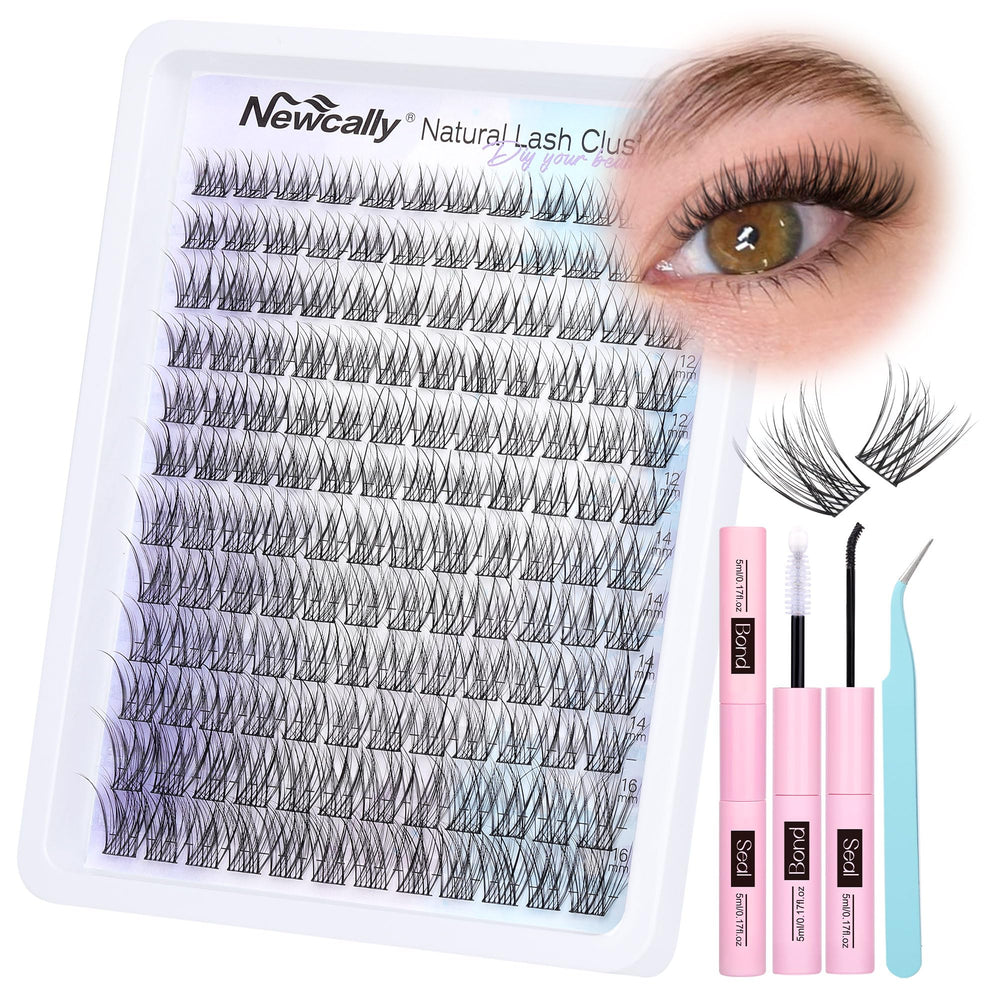 Nuevo kit Newcally de racimos de pestanas con curva C para look natural