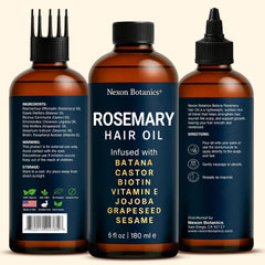 Aceite de Romero de Nexon Botanics, aplicación en la palma para masaje estimulante del cuero cabelludo.