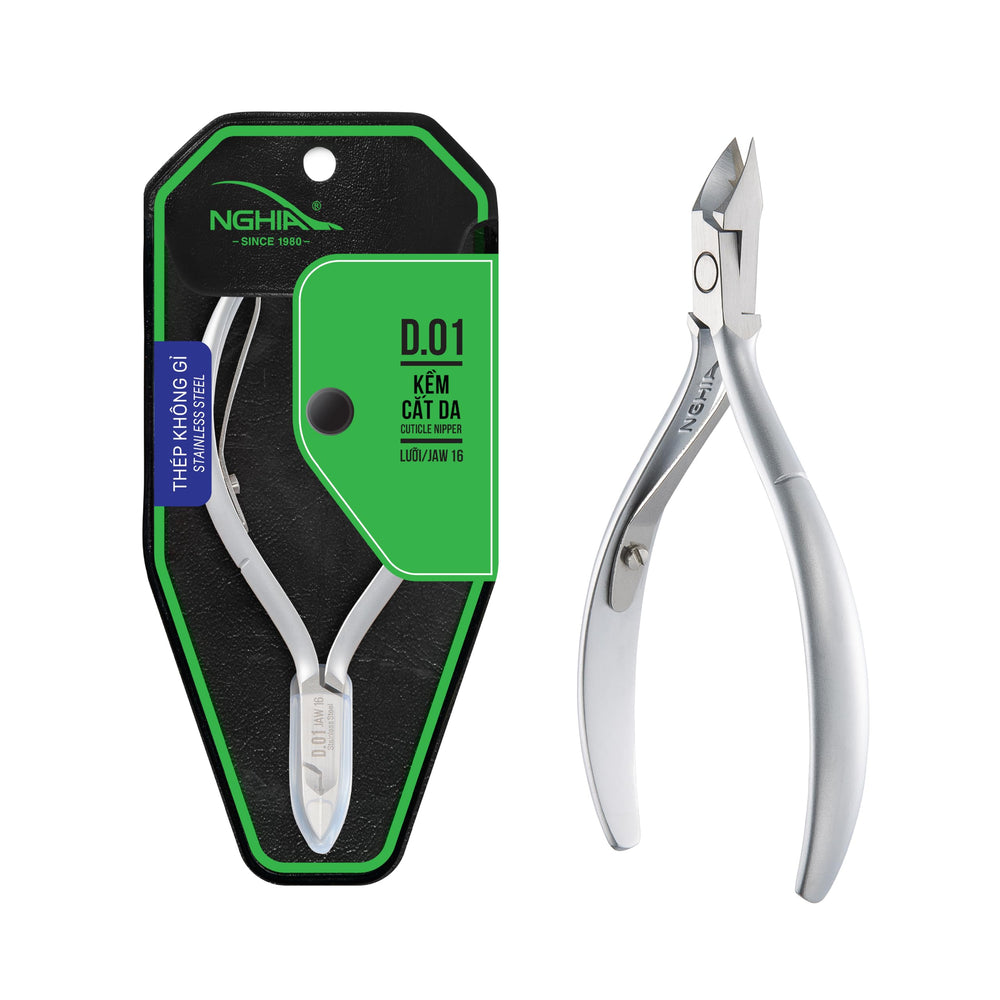 NGHIA corta-cutículas D-01 JAW 16 con hoja afilada para precisión en uñas.