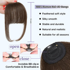 Niceone Hair Flequillo Plumoso, tono marron medio para combinar con tu cabello