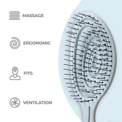 Ninabella cepillo desenredante espiral con puntas suaves que protegen el cabello.