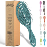 Ninabella cepillo desenredante espiral turquesa para cabello suave sin tirones.