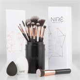 Nire Beauty 15 piezas, pinceles veganos para un acabado profesional suave