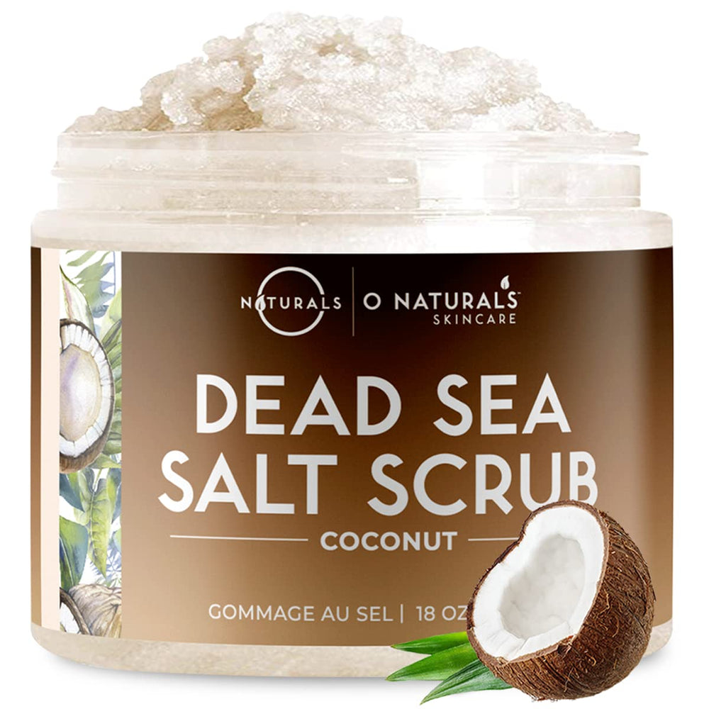 O NATURALS exfoliante corporal y facial con sal del Mar Muerto para piel suave.