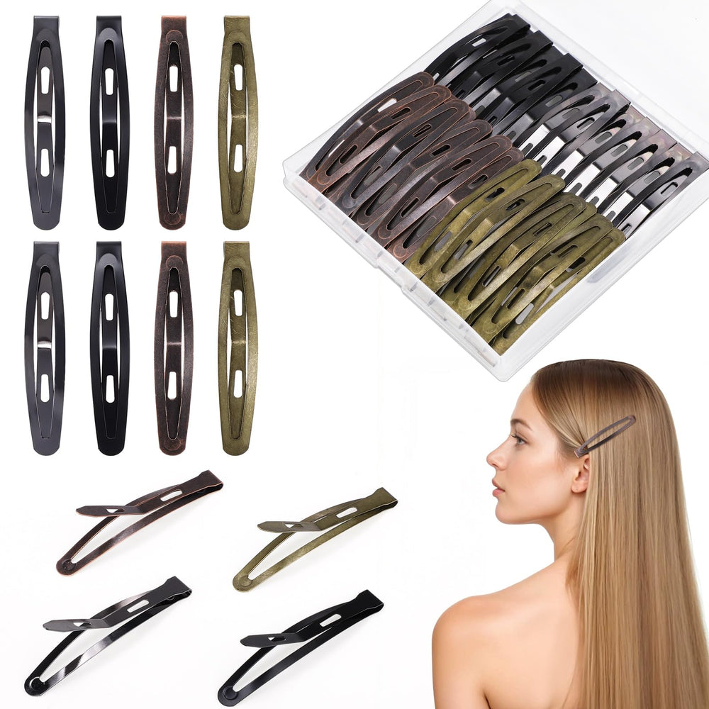 Pinza metálica negra de Obeoby para el cabello con sujeción duradera.