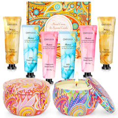 OFUN set regalo vela aromatica y crema de manos en caja elegante para regalo