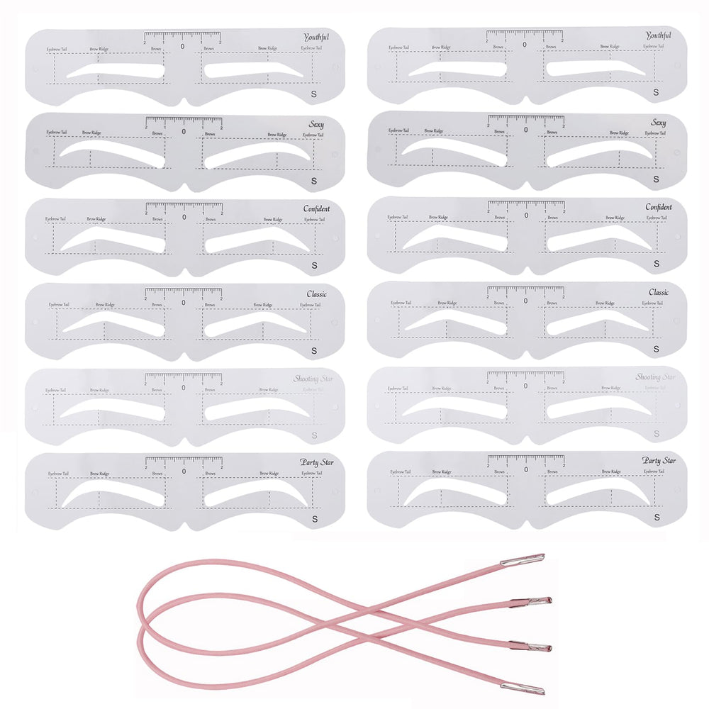 Ohlove conjunto de plantillas para cejas 12 piezas, definición precisa en cada trazo.