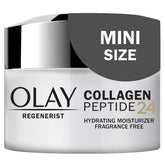 Olay Regenerist Collagen Peptide 24 crema facial miniatura para viaje, hidratación suave.