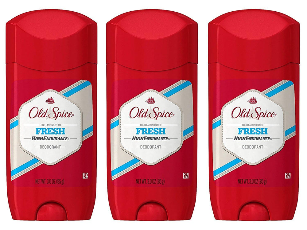Desodorante Old Spice High Endurance Fresco en barra, paquete de 3, aroma duradero.