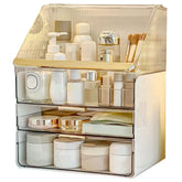 Omeily organizador de maquillaje con tapa acrílica transparente para visibilidad rápida