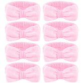 Ondder diademas spa conjunto de 8 piezas rosadas para lavado facial