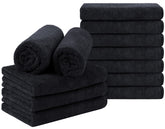 Toalla Orighty para salón negra 16x29, tacto suave y absorbente para cabello.