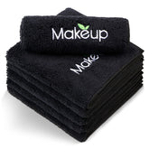 Orighty: toallas de microfibra para maquillaje, negro, 13x13, 6 piezas, limpieza suave.