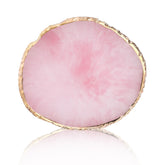 Ouligay, paleta para arte de uñas en resina con borde dorado para mezclar esmaltes.