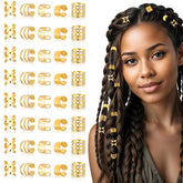 Ouligay puños oro para trenzas: adorno elegante y fácil de colocar.