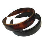 Diadema Parcelona estilo francés, set de dos, ancho de 1 pulgada en carey.