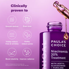Paula's Choice Clinical 20% Niacinamida: textura del serum al aplicarse para tono uniforme.
